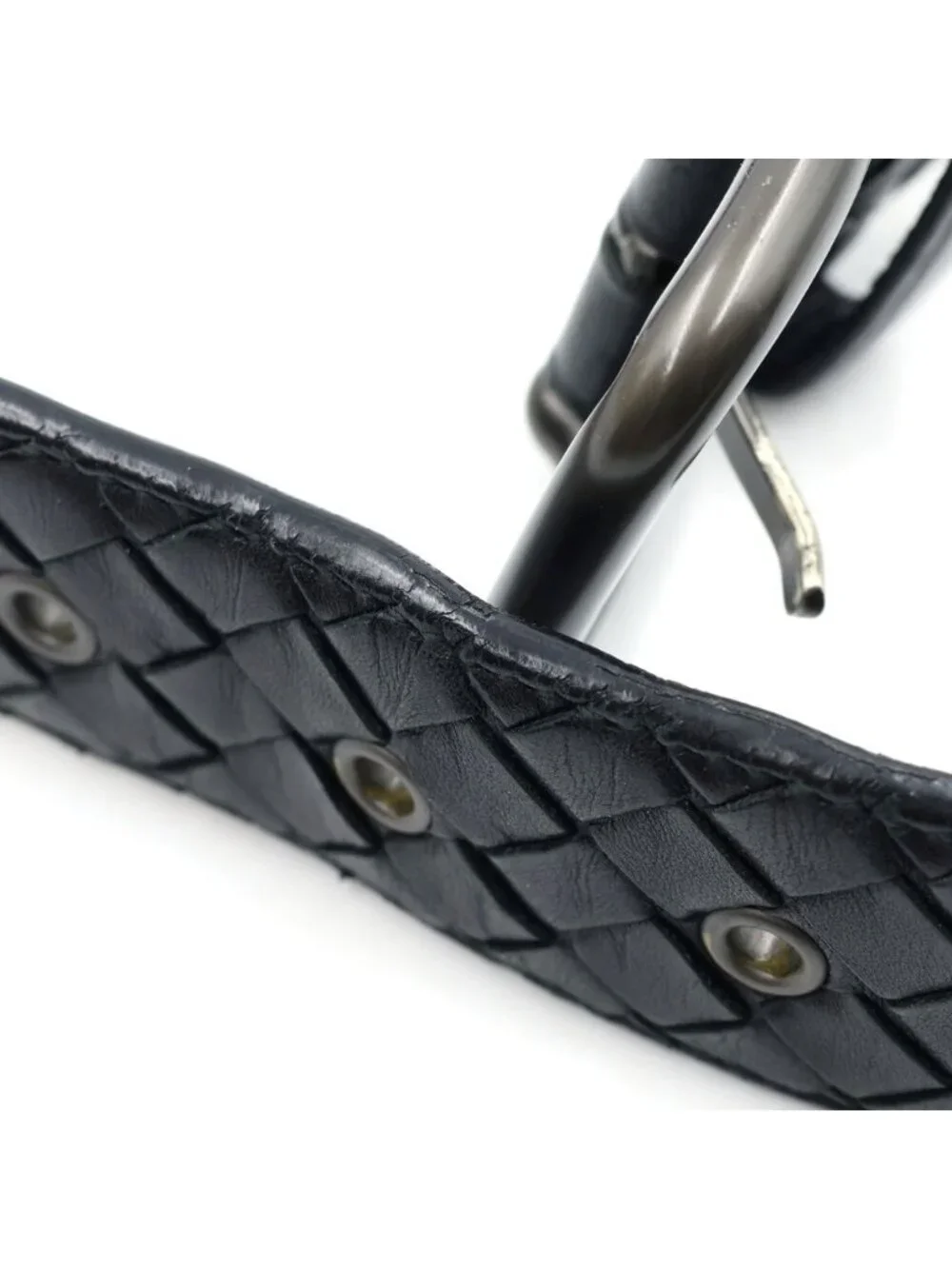 Bottega Veneta Intrecciato Braided Leather Belt Black